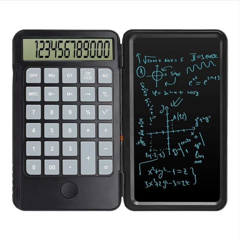Angmi Επιστημονικός πίνακας γραφής-υπολογιστής, ABS περίβλημα, οθόνη LCD 12 ψηφίων, λειτουργεί με μπαταρία κουμπιού, Διαθέσιμη εκτύπωση λογοτύπου