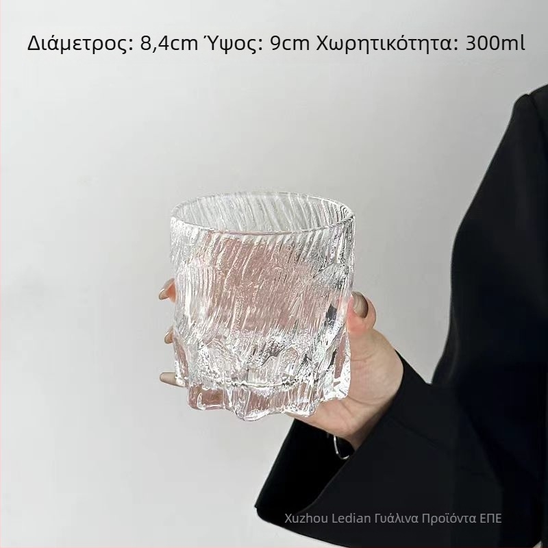 Γυάλινο ποτήρι κοκτέιλ/κρασί, στυλ Light Luxury Retro, floral σχέδιο, βάρος 250 g, προϊόν ανώτερης ποιότητας
