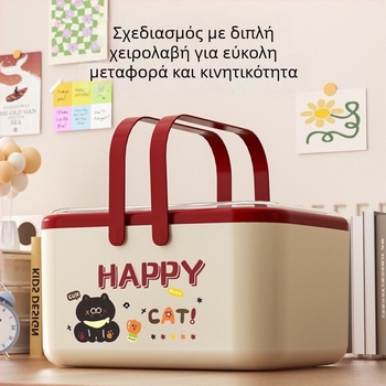 Οργανωτής αποθήκευσης γραφείου με σχέδιο καρτούν, θήκη στυλό με διαχωριστές, χωρητικότητα 2 L, υλικό PP+PS+PET, μοντέρνο μινιμαλιστικό στυλ, δυνατότητα εκτύπωσης λογότυπου
