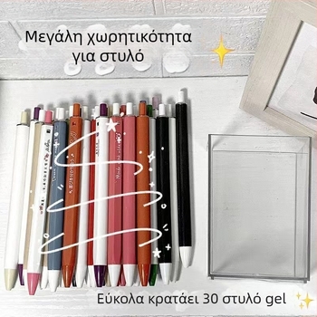 Δοχείο στυλό σε στυλ Muji, στρογγυλό, διαφανές για γραφείο