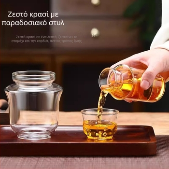 Σετ κρασιού από γυαλί – φινέτσα, ρετρό στυλ, premium ποιότητα, μάρκα Chuangfeng, 1 σετ