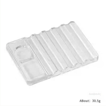 Στήριξη τέχνης νυχιών με διαφανή παλέτα και κρυστάλλινη θήκη για στυλό, δύο σε ένα