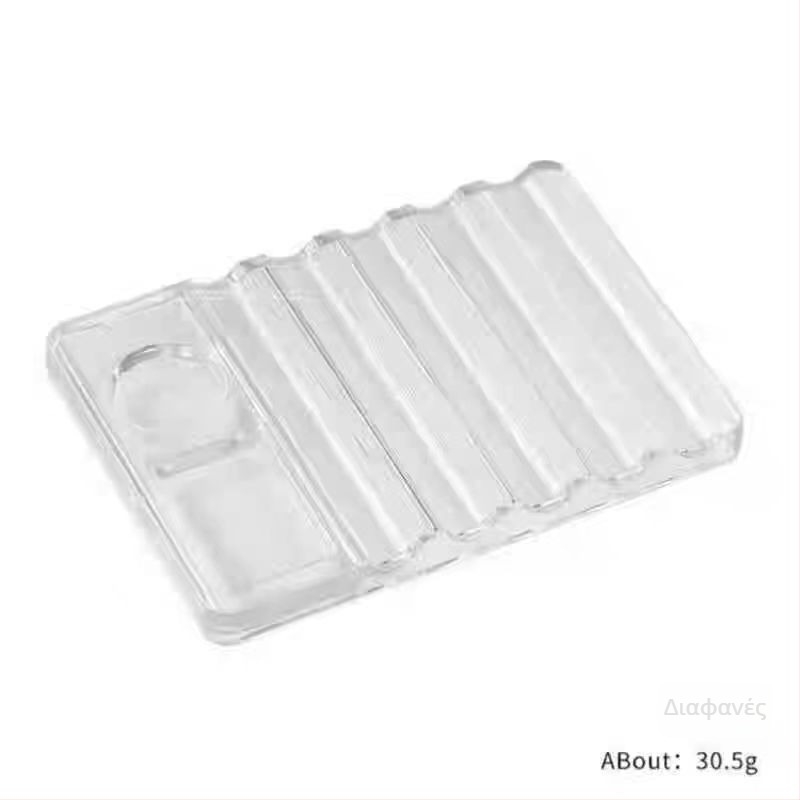 Στήριξη τέχνης νυχιών με διαφανή παλέτα και κρυστάλλινη θήκη για στυλό, δύο σε ένα