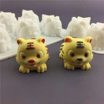 Μορφή κέικ από σιλικόνη – ακανόνιστο σχήμα με μοτίβο κοιμισμένου τίγρη, για κέικ μούς σοκολάτας, σιλικόνη τροφίμων, εργαλείο ψησίματος