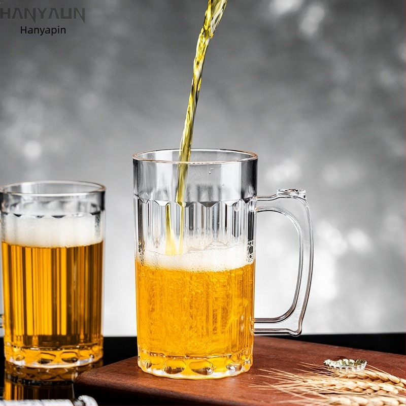 Πλαστικό ποτήρι μπύρας, χωρητικότητας 601–700 ml, εξωτερικού στιλ, δυνατότητα εκτύπωσης λογοτύπου