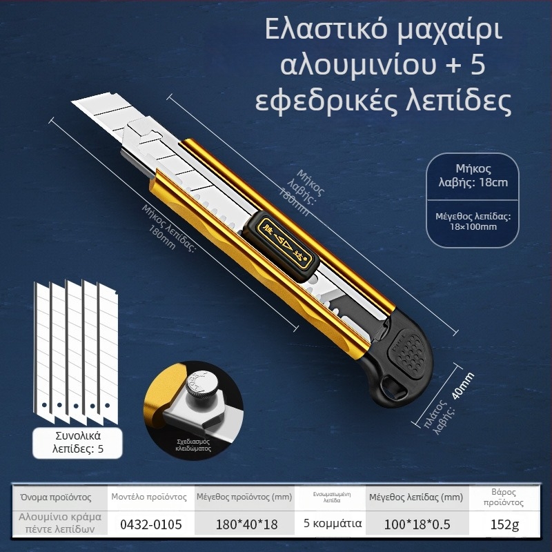 Shengda Art Knife — λεπίδα SK5, κοπή χαρτιού και ταπετσαρίας, μάρκα Shengda, μοντέλο Shengda Art Knife