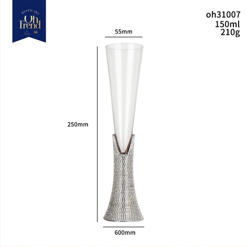 Κρυστάλλινο ποτήρι σαμπάνιας από την Aocheng, 301–400 ml, ρετρό στυλ light luxury, με λογότυπο