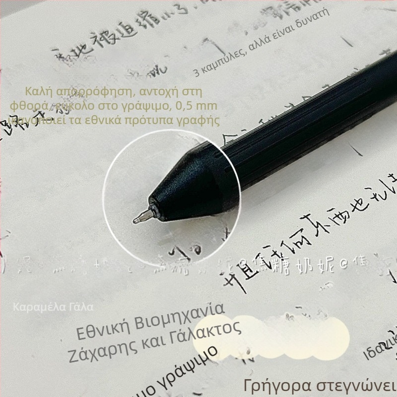 Στυλό με κεφαλή βούρτσας και μεγάλη χωρητικότητα, μηχανισμός πατήματος, ST κεφαλή, γρήγορο στέγνωμα, πλαστικό περίβλημα