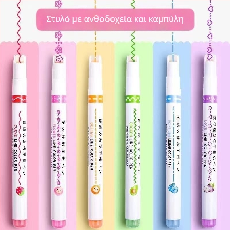 Πένα ημερολογίου, πλαστικό περίβλημα, με μία κεφαλή, σετ 6 τεμαχίων σε κουτί