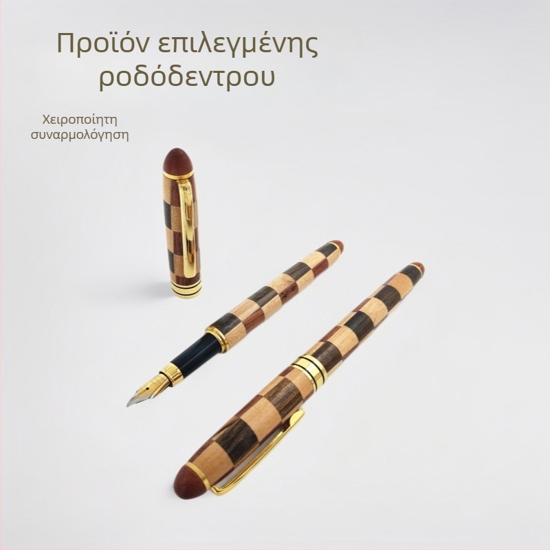 Ξύλινο στυλό καλλιγραφίας 0,7 mm με ακίδα ιριδίου, περίβλημα από ροζέ ξύλο και καρυδιά, σύστημα έγχυσης μελανιού με αντλία, μοντέλο 4555, δώρο για δασκάλους