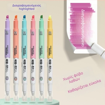 Διπλής όψεως διαγραμμιστικός μαρκαδόρος που σβήνει, μοντέλο H239D, πλαστικό περίβλημα, εκτυπωμένο λογότυπο, δυνατότητα προσαρμογής