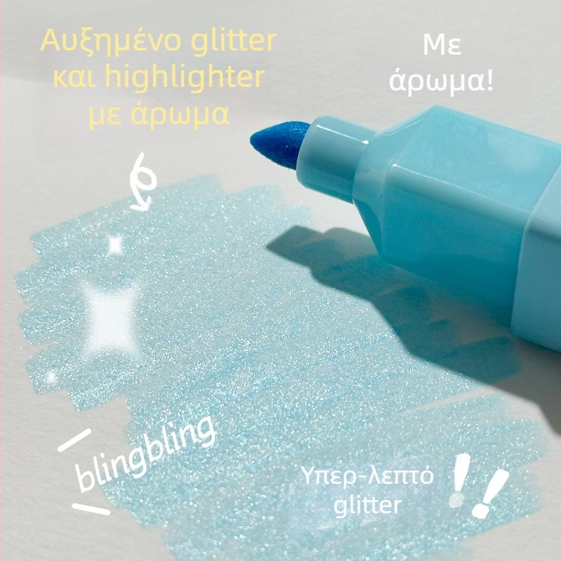 Φθορίζων μαρκαδόρος επισημάνσεων, κεκλιμένη κεφαλή, πλαστικό σώμα, μοντέλο 7292, σετ 3 τεμάχια