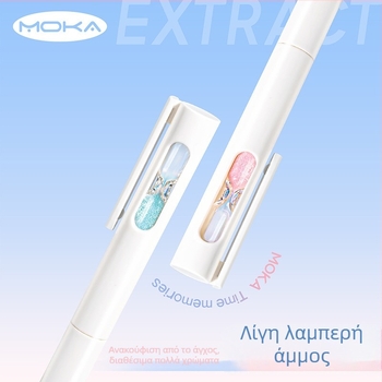 Wenji στυλό gel γραφείου, ST άκρη, επαναφορικός μηχανισμός με κλικ, Morandi σχέδιο σε μορφή κλεψύδρας, γρήγορο στέγνωμα μελανιού, χωρίς μουτζούρες, κουτί 500 τεμάχια