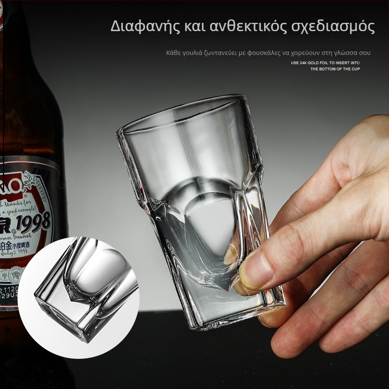 Ποτήρι μπύρας με οκταγωνικό σχέδιο, γυάλινο, χωρητικότητας 201–300 ml, σετ συσκευασίας, δυνατότητα εκτύπωσης λογότυπου