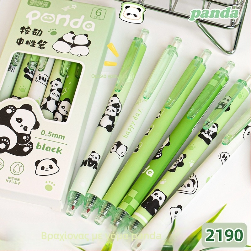 Gel στυλό Panda – Στυλό με Κλικ, Σειρά Κινούμενων Σχεδίων, Πλαστικό Κέλυφος, Ανοξείδωτο Νίμπ, Μη Διαγραφόμενο