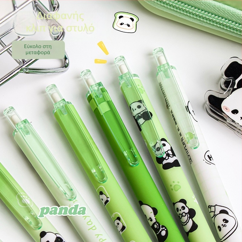 Gel στυλό Panda – Στυλό με Κλικ, Σειρά Κινούμενων Σχεδίων, Πλαστικό Κέλυφος, Ανοξείδωτο Νίμπ, Μη Διαγραφόμενο