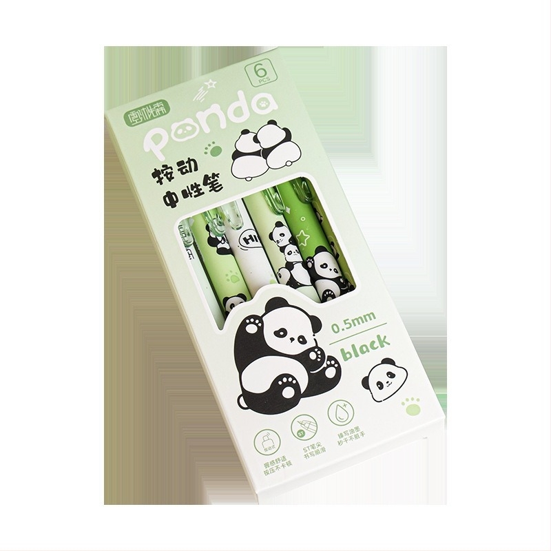 Gel στυλό Panda – Στυλό με Κλικ, Σειρά Κινούμενων Σχεδίων, Πλαστικό Κέλυφος, Ανοξείδωτο Νίμπ, Μη Διαγραφόμενο