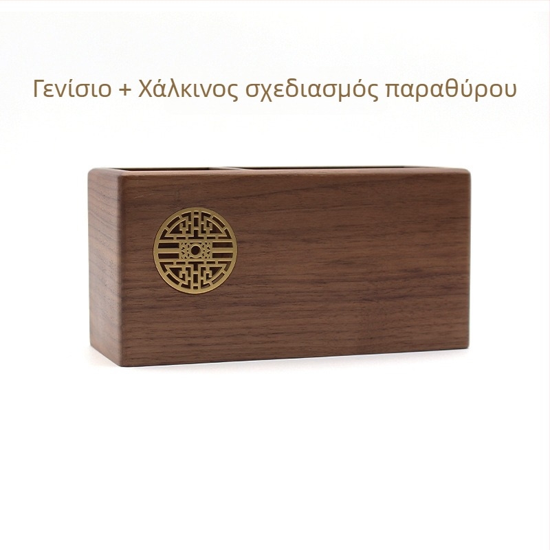Ξύλινη τετράγωνη βάση για στυλό με χαρακτικό και εκτύπωση λογότυπου, ιδανικό δώρο αποφοίτησης και επιχειρηματικό δώρο.