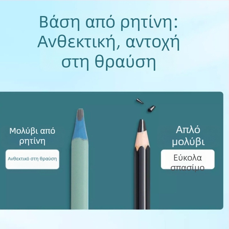 Τριγωνικό μολύβι ρητίνης με 2B γραφίτη – για μαθητές δημοτικού, γραφή, σκίτσο και ζωγραφική