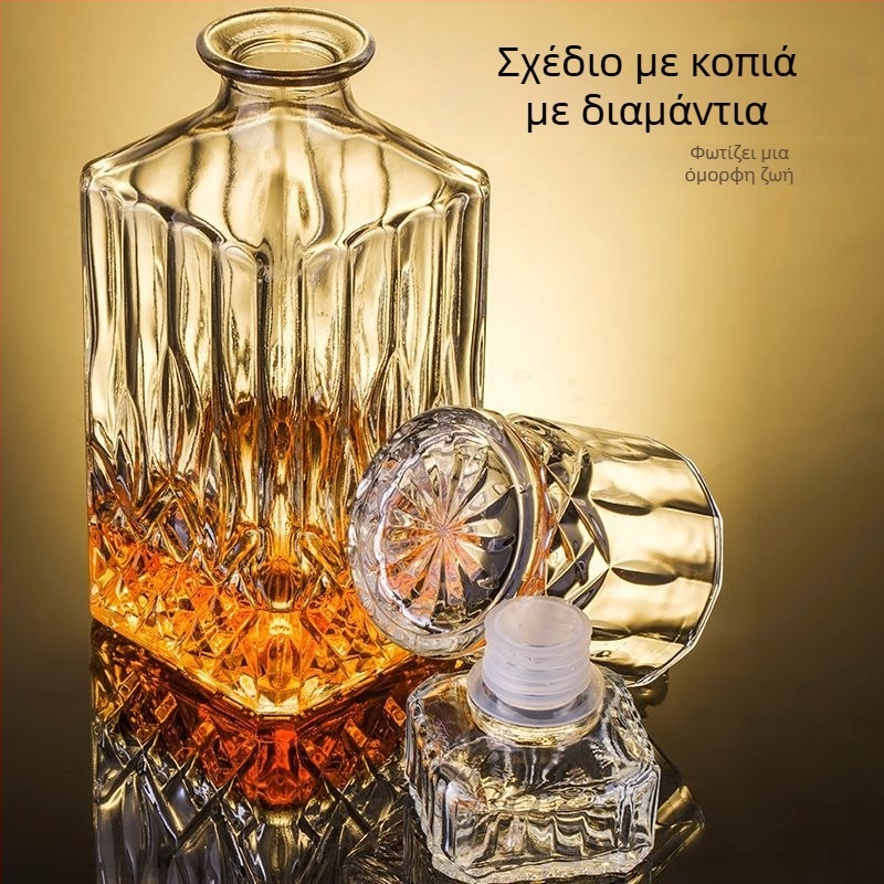 Σετ ουίσκι με ντεκαντέρ σε ευρωπαϊκό στυλ, απλός σχεδιασμός ποτηριών