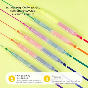Beifa διπλής όψεως υπογραμμιστής HY76-6B1, πλαστικό περίβλημα, για μαθητές, προστασία ματιών