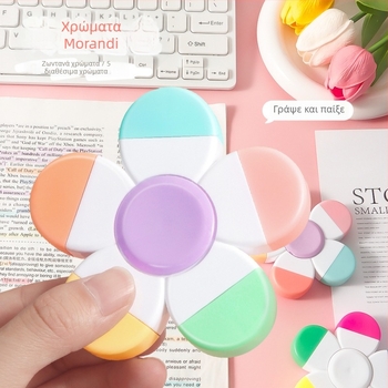 Μαρκαδόρος με γυροσκόπιο δακτύλου και highlighter, μοντέλο Qj229, μάρκα Geng xi, περίβλημα PP, διπλής όψης, μη διαγραφόμενος