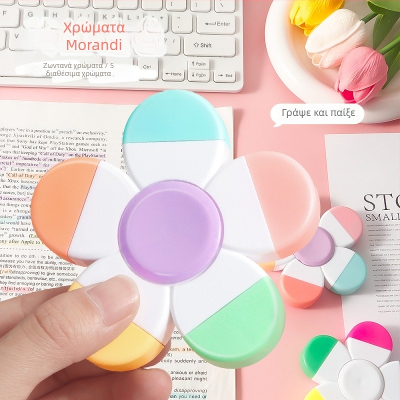 Μαρκαδόρος με γυροσκόπιο δακτύλου και highlighter, μοντέλο Qj229, μάρκα Geng xi, περίβλημα PP, διπλής όψης, μη διαγραφόμενος