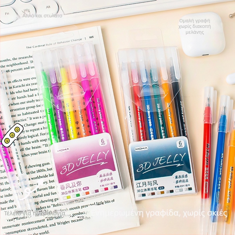 3D Jelly Pen, πλαστικό σώμα, 6 τεμάχια ανά κουτί, με μία άκρη