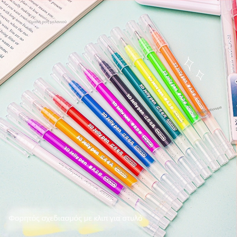 3D Jelly Pen, πλαστικό σώμα, 6 τεμάχια ανά κουτί, με μία άκρη