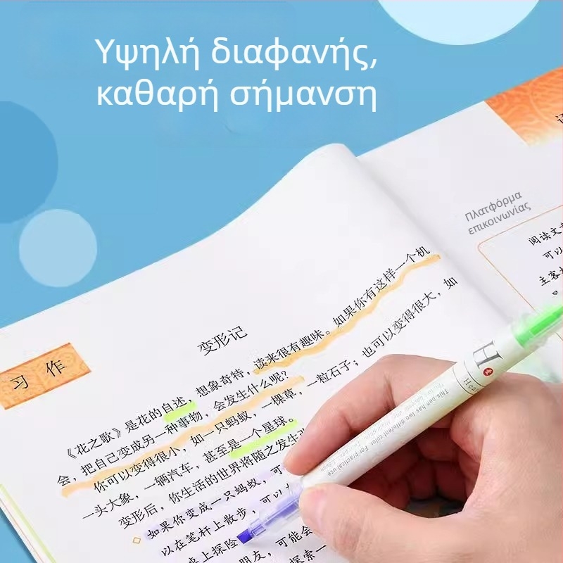 Υπογραμμιστικός μαρκαδόρος με διπλή κεφαλή, πλαστικό περίβλημα, Μοντέλο Highlighter