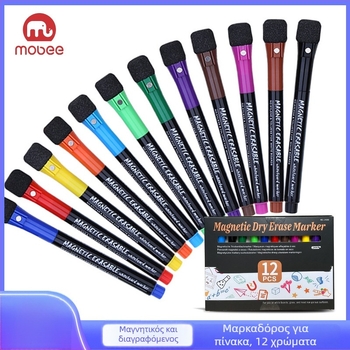 Μαγνητικό στυλό για λευκή επιφάνεια για παιδιά με μελάνι βάσης νερού, διαγράψιμο, πλάτος γραμμής 2 mm, μοντέλο G-208B12
