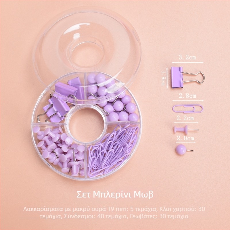 Μεταλλικός μακρύς κάτοχος εισιτηρίων — σετ που περιλαμβάνει 40 κλιπ χαρτιού 28mm και 5 κλιπ εισιτηρίων 19mm