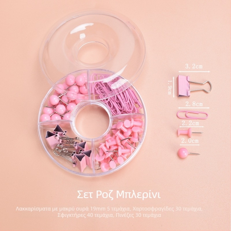 Μεταλλικός μακρύς κάτοχος εισιτηρίων — σετ που περιλαμβάνει 40 κλιπ χαρτιού 28mm και 5 κλιπ εισιτηρίων 19mm