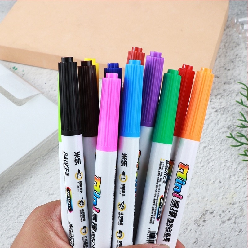 Baoke 3924A Σετ μαρκαδορων πίνακα λευκού, πλαστικό περίβλημα, συσκευασμένο σε κουτί, κατάλληλο για επιφάνειες πίνακα λευκού και γυαλί