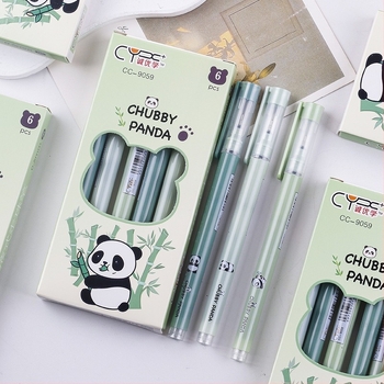 Στυλό γέλης Panda με ακίδα άκρη, άκρη από ανοξείδωτο ατσάλι, υγρό μελάνι, γρήγορο στέγνωμα, κουτί δώρου