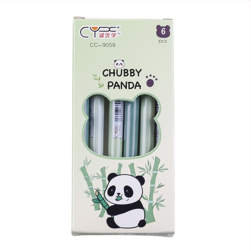 Στυλό γέλης Panda με ακίδα άκρη, άκρη από ανοξείδωτο ατσάλι, υγρό μελάνι, γρήγορο στέγνωμα, κουτί δώρου