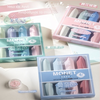 Μαρκαδόρος υπογράμμισης φθορίζων, Four Seasons Monet Colors μοντέλο, πλαστικό περίβλημα, 4 τεμάχια ανά κουτί