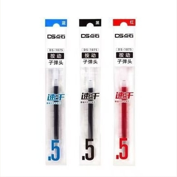 Ανταλλακτική μελάνης DS-1075 για στυλό, 0,5 mm σφαιρική άκρη, γρήγορο στέγνωμα, τύπος πάτημα