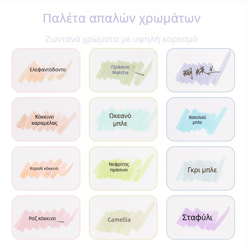 Υπογραμμιστικό με gradient χρώματα για μαθητές, στυλάτος πολύχρωμος επισήμαντης με κεκλιμένη άκρη για ημερολόγια