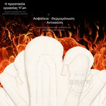 Ostrich Γάντια προστασίας για βιομηχανική χρήση, θερμικά και κοπτοασφαλή, με επένδυση από βαμβάκι, quilted Twill καμβά, κατάλληλα για φούρνους, λέβητες και εργασίες σε υψηλές θερμοκρασίες