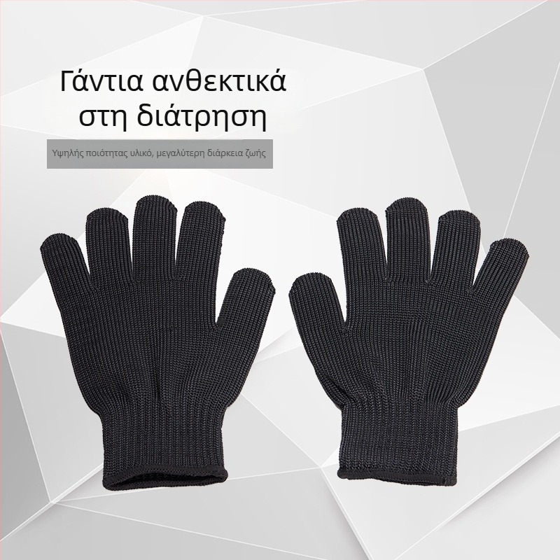 Γάντια αντίκοπής βαθμού 5, από χάλυβα σύρμα, παχυσμένα χωρίς ραφή πλέξη, για υπηρεσιακή ασφάλεια και αυτοάμυνα