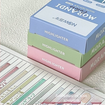 Διπλής όψεως gradient highlighter - Τριχρωμικός marker σε ιαπωνικό στυλ, Μοντέλο 816, Πλαστικό περίβλημα, 4 τεμάχια ανά κουτί