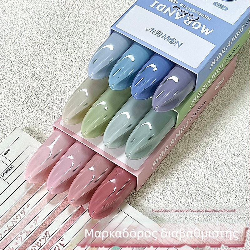 Διπλής όψεως gradient highlighter - Τριχρωμικός marker σε ιαπωνικό στυλ, Μοντέλο 816, Πλαστικό περίβλημα, 4 τεμάχια ανά κουτί