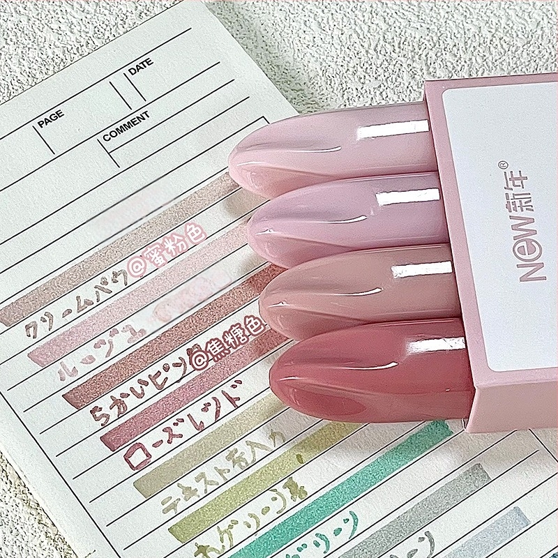 Διπλής όψεως gradient highlighter - Τριχρωμικός marker σε ιαπωνικό στυλ, Μοντέλο 816, Πλαστικό περίβλημα, 4 τεμάχια ανά κουτί