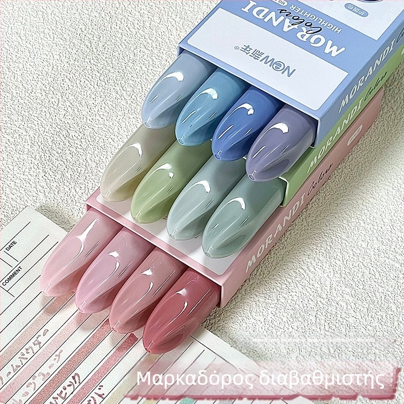Διπλής όψεως gradient highlighter - Τριχρωμικός marker σε ιαπωνικό στυλ, Μοντέλο 816, Πλαστικό περίβλημα, 4 τεμάχια ανά κουτί
