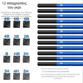 Σετ μολυβιών σκίτσων 96 τεμαχίων για επαγγελματική τέχνη — Μάρκα Hanping, κατασκευή από ύφασμα Oxford, Συσκευασία OPP, Τύπος: Άλλο