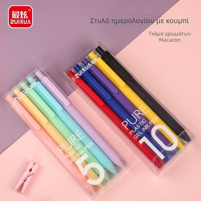 Στυλό ballpoint για γραφείο με πλαστικό σώμα, μύτη από ορείχαλκο, μηχανισμό ώθησης, συσκευασμένο σε κουτί
