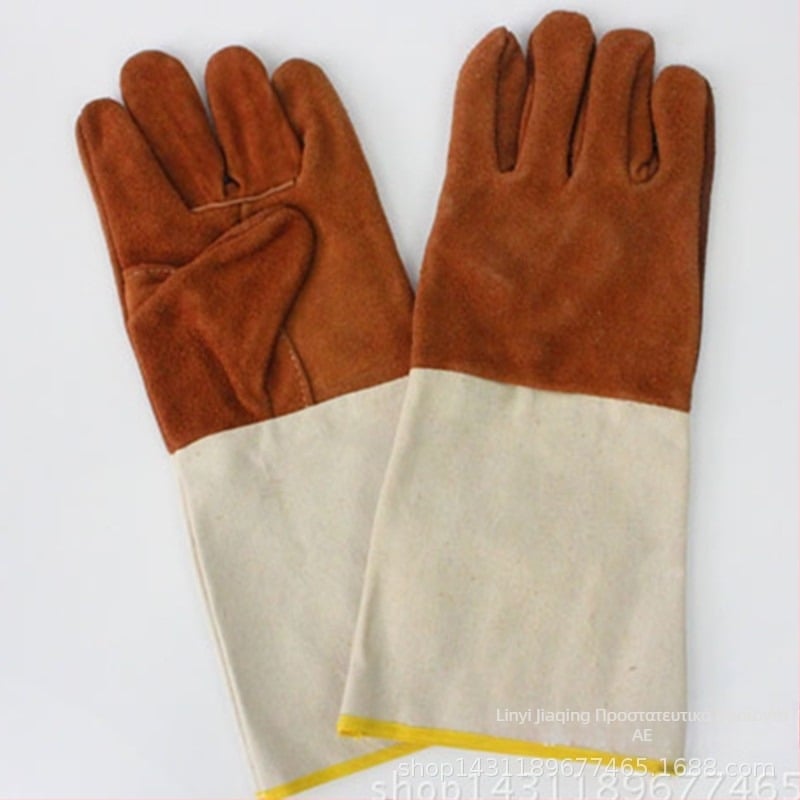 Γάντια συγκόλλησης από δέρμα αγελάδας nubuk με επένδυση από θερμομονωμένο καμβά για εργοτάξιο, ανθεκτικά στη φθορά