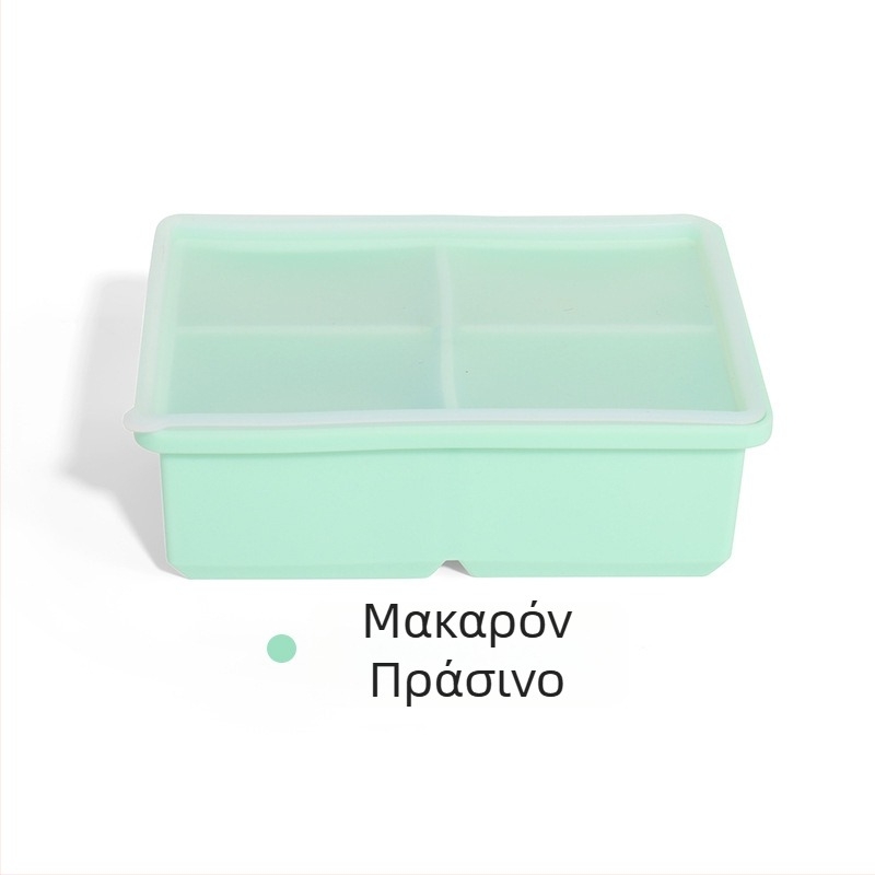 Φόρμα πάγου από σιλικόνη με καπάκι, 4 θήκες, τροφική ποιότητα, για οικιακή χρήση – DIY γρήγορο πάγωμα κύβων