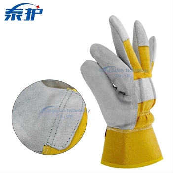 Γάντια συγκόλλησης από δέρμα αγελάδας, δύο στρώσεων με θερμική μόνωση, κατάλληλα για συγκόλληση και ηλεκτροσυγκόλληση, ανθεκτικά γάντια εργασίας